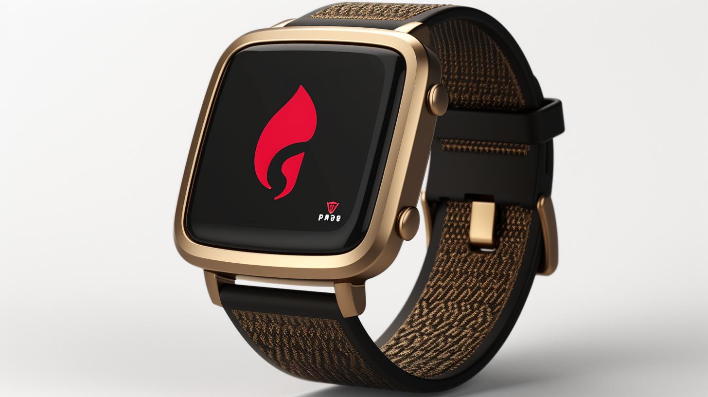 A small flame icon on Fitbit display
