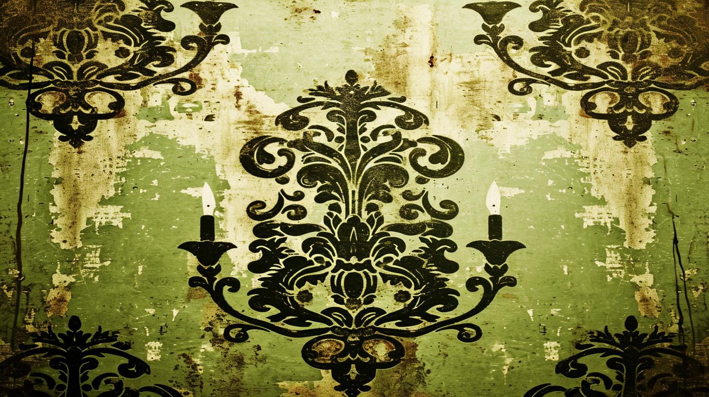 Preppy green wallpaper for iPad with elegant botanical prints in high resolution