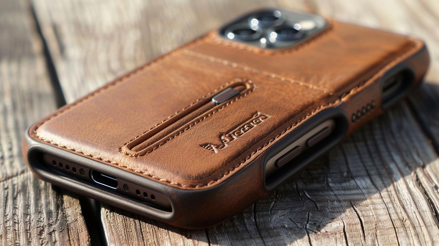 Slim and durable iPhone 15 wallet case with magnetic closure
