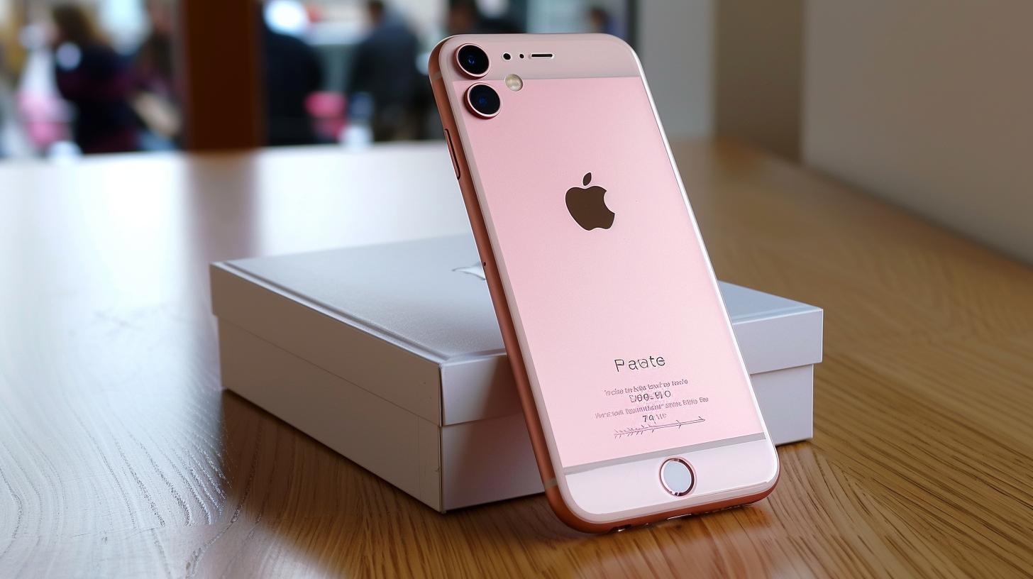 Shiny iPhone Rose Gold in hand