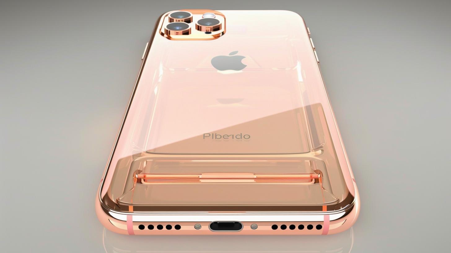 Close-up of iPhone Rose Gold casing
