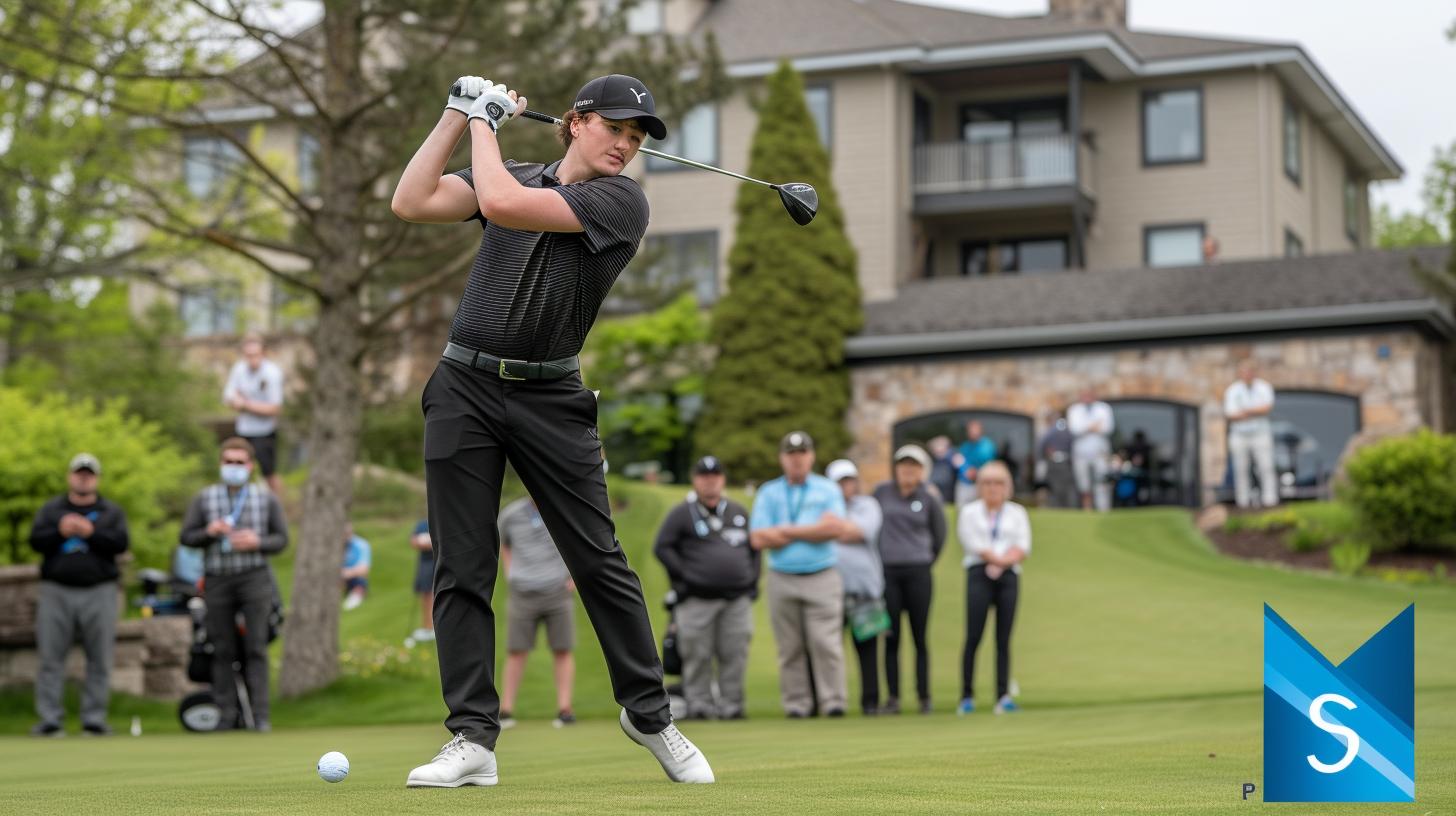 Golf enthusiast Austin Lemieux at the course