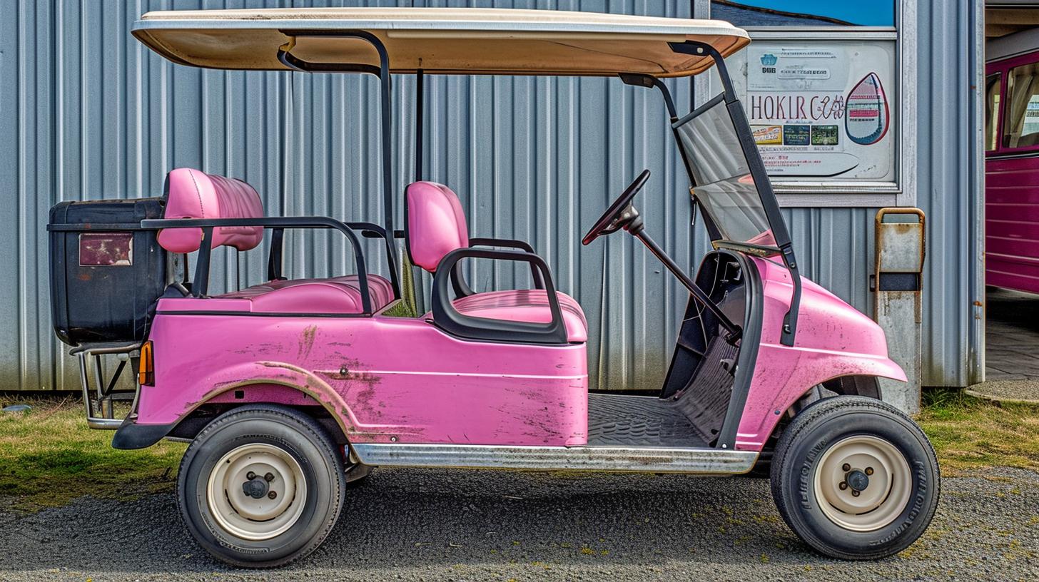 Pink Golf Cart