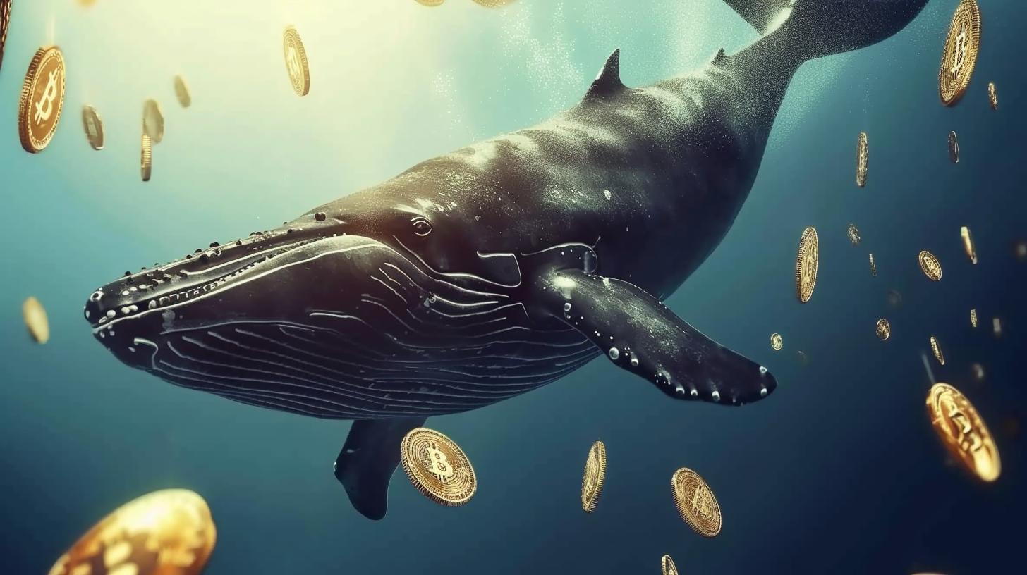 Graphic explaining the role and impact of a crypto whale in trading