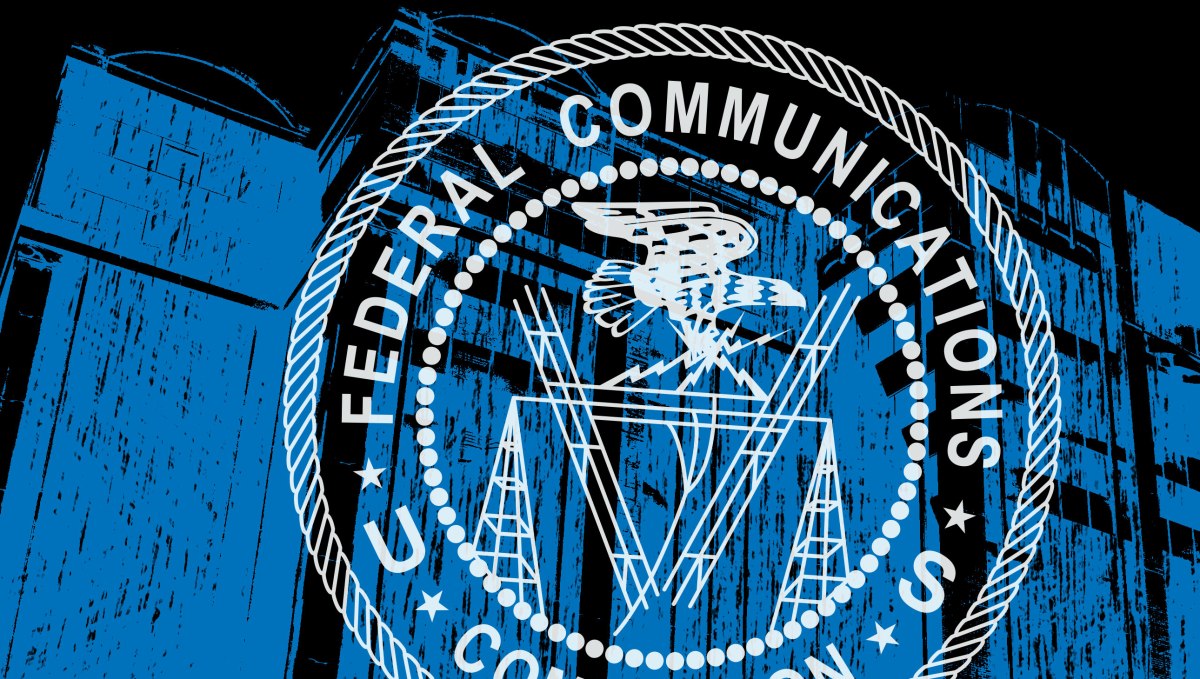 Stylized image of the FCC seal over the agency's headquarters.