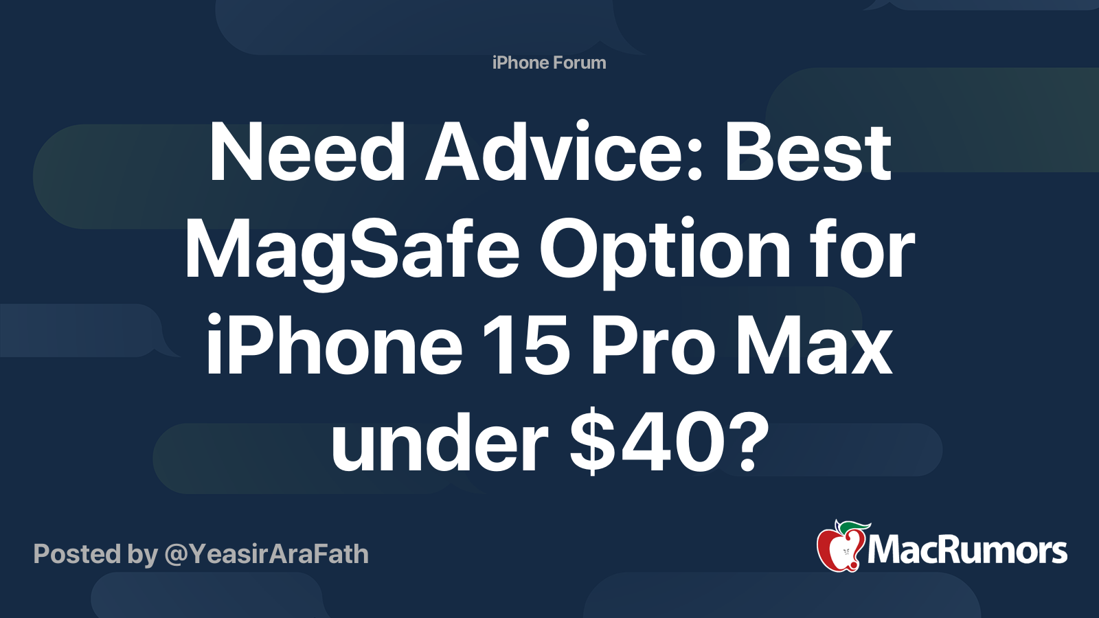 Need Advice: Best MagSafe Option for iPhone 15 Pro Max under $40?
