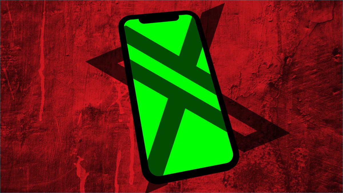 An illustration of a phone and the X logo.