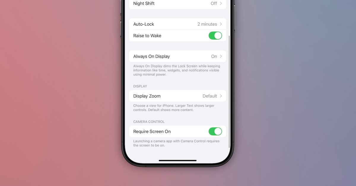 iOS 18.2 beta 3 adds new ‘Require Screen On’ toggle for Camera Control