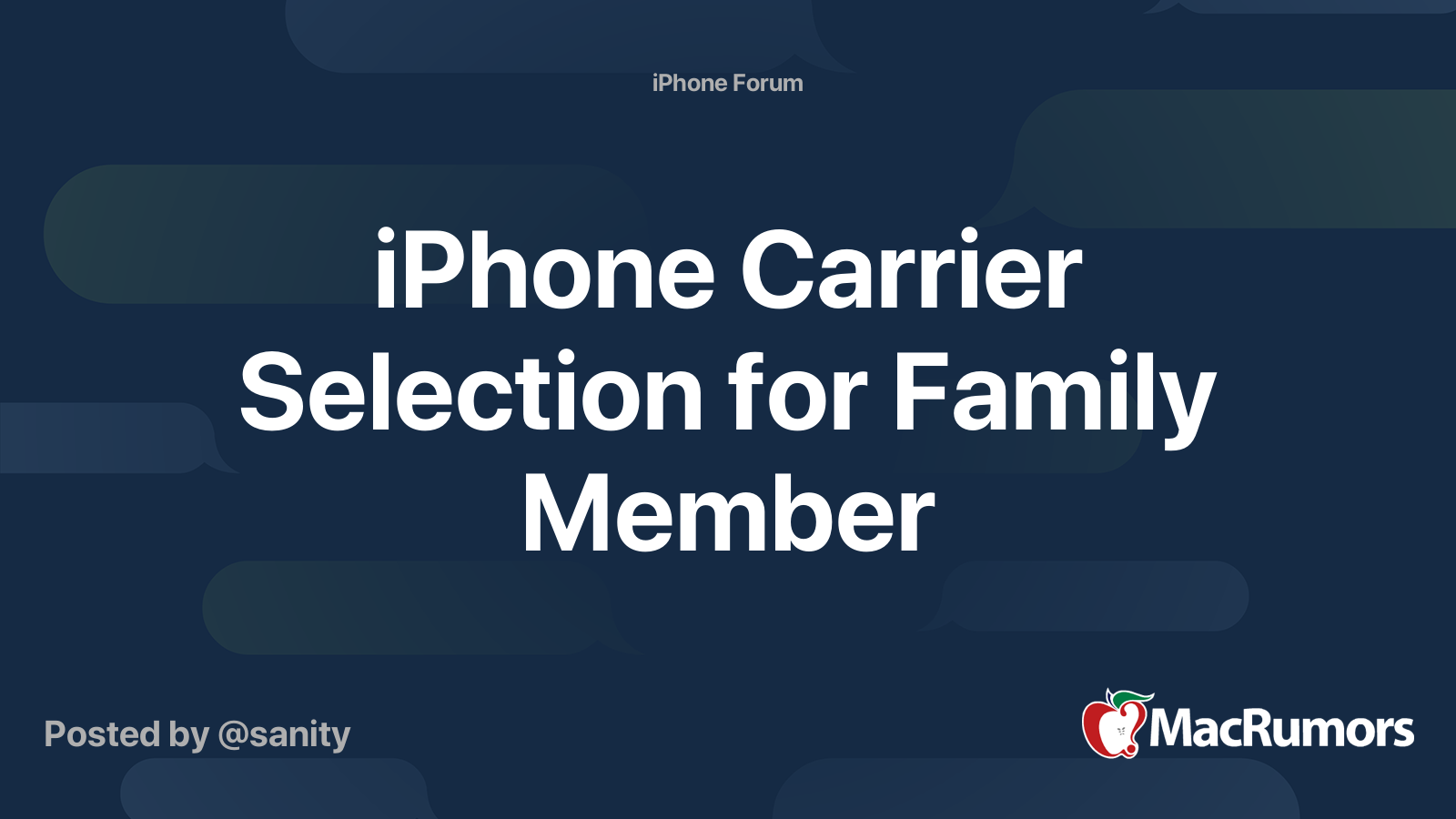 iPhone Carrier Selection for Family Member