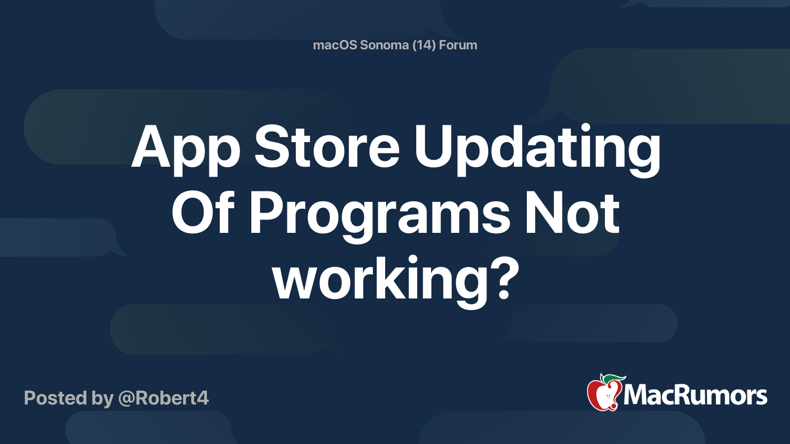 App Store Updating Of Programs Not working?