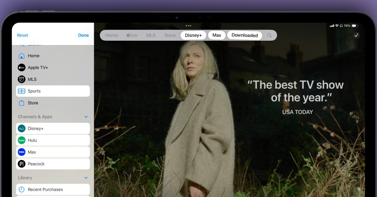Apple TV app gains customizable tab bar in iPadOS 18.2 beta