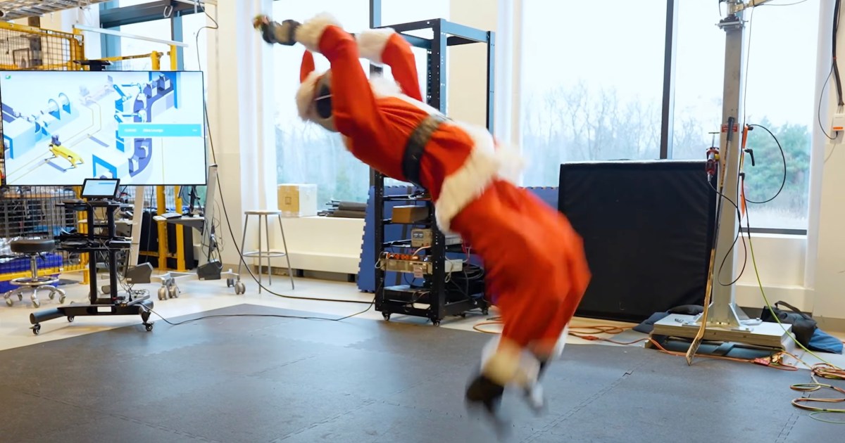 Watch Boston Dynamics’ Atlas robot do a backflip in a Santa suit