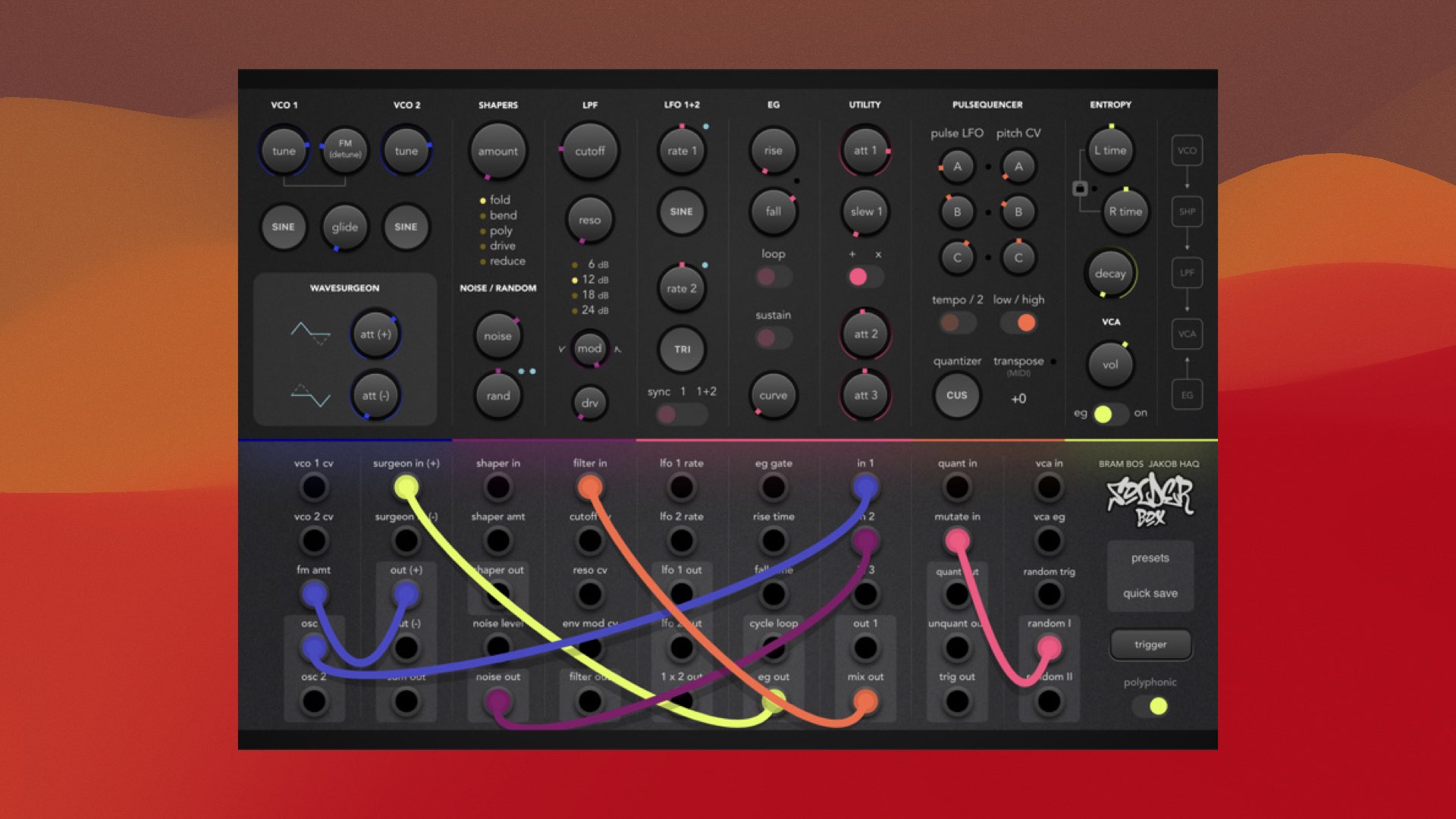 Bram Bos Solderbox, Jakob haQ’s new generative semi-modular synth for macOS/iOS